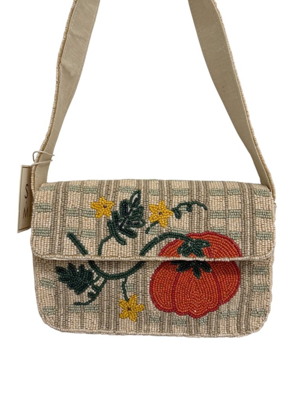 Sol and Mer Pumpkin and Vine Beaded Bag New Fall Release NWT Made in India